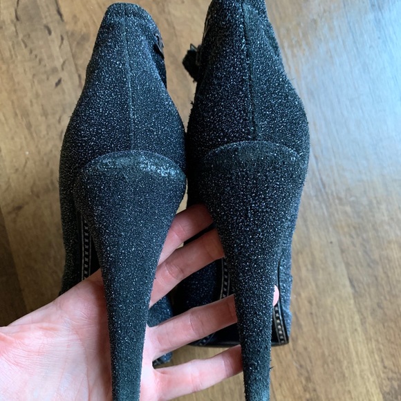 Chanel Black and Grey Suede Metallic Text. Booties - Picture 3 of 5